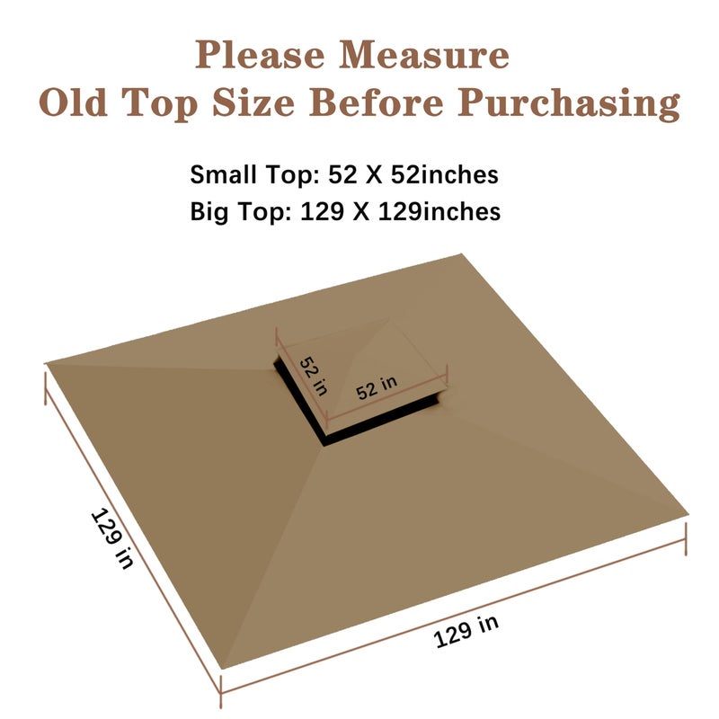 SCOCANOPY Replacement roof for Target Madaga Gazebo Model L-GZ136PST (Khaki) - Image 3